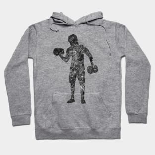 Weightlifter man black and white Hoodie